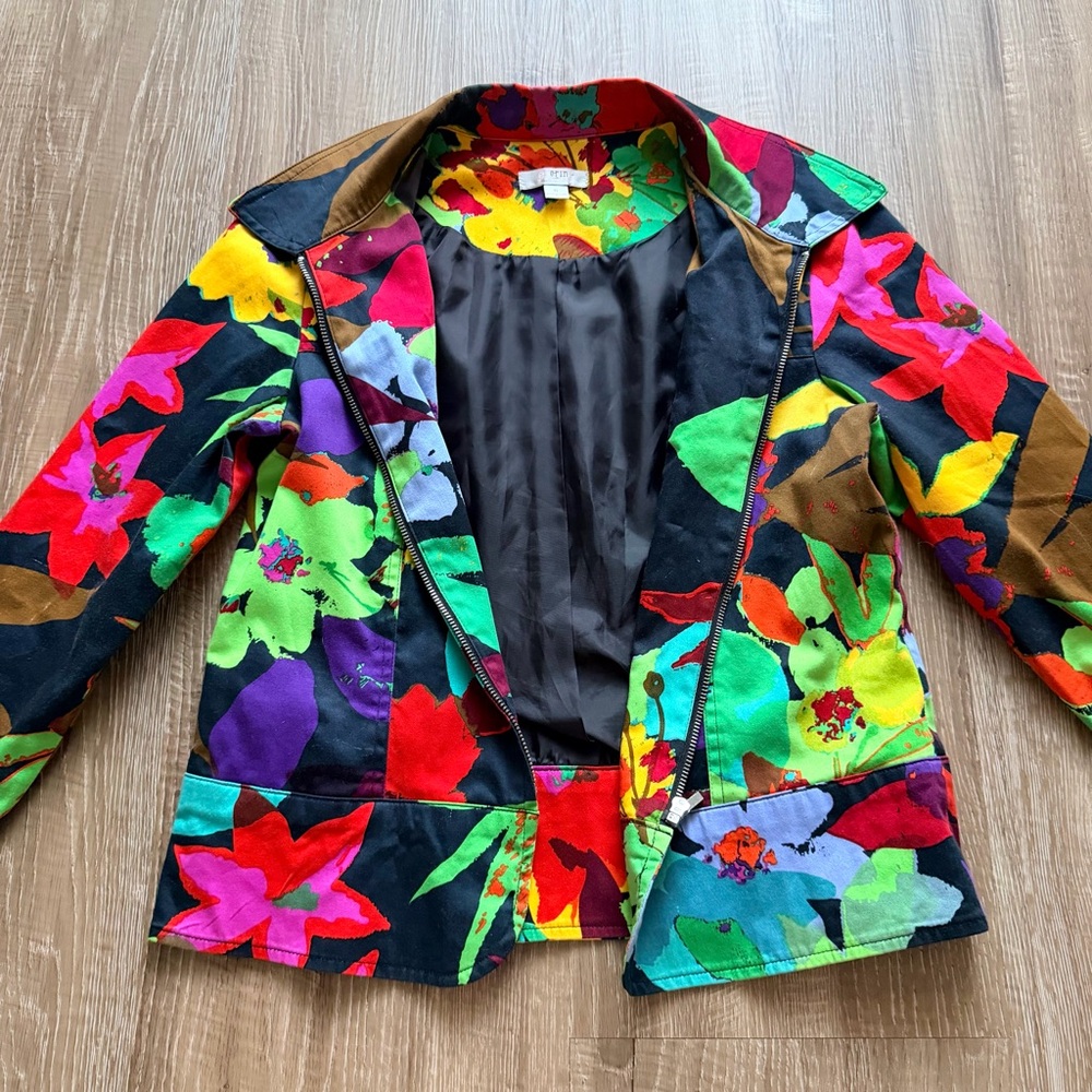 Erin London Anthropologie Multicolor Floral Jacket‎ Women's Small Lightweight